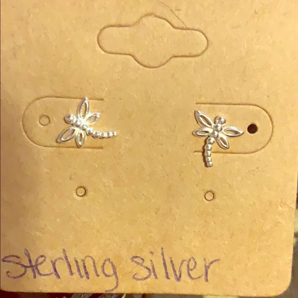 Sterling silver dragonfly earrings - Picture 1 of 1